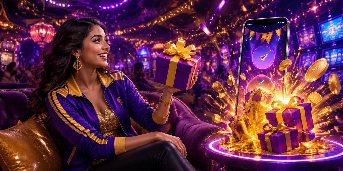 Night market scene in India with cricket betting neon signs